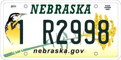 NE license plate 1R2998