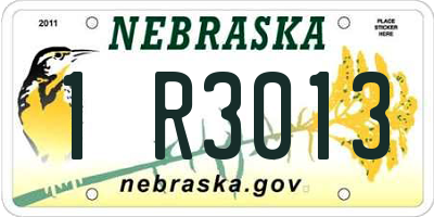 NE license plate 1R3013