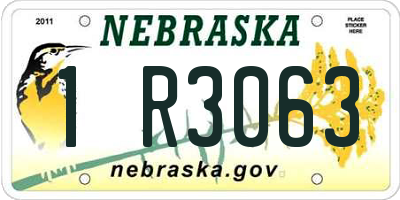 NE license plate 1R3063