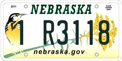 NE license plate 1R3118