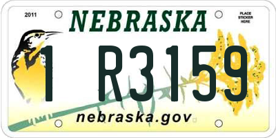 NE license plate 1R3159