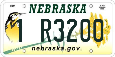NE license plate 1R3200