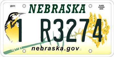 NE license plate 1R3274