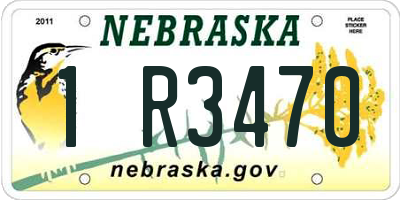 NE license plate 1R3470