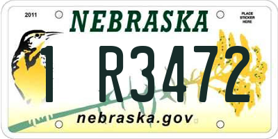 NE license plate 1R3472