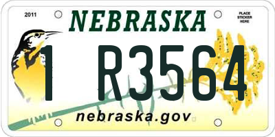 NE license plate 1R3564