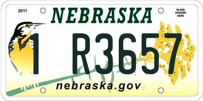 NE license plate 1R3657