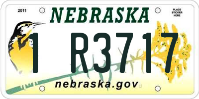 NE license plate 1R3717