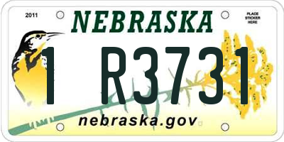 NE license plate 1R3731