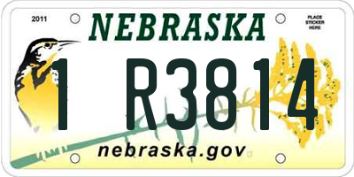 NE license plate 1R3814