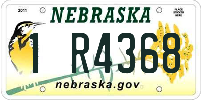 NE license plate 1R4368