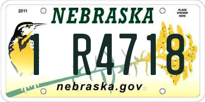 NE license plate 1R4718