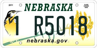 NE license plate 1R5018