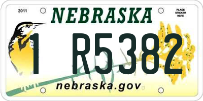 NE license plate 1R5382