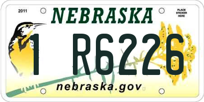 NE license plate 1R6226