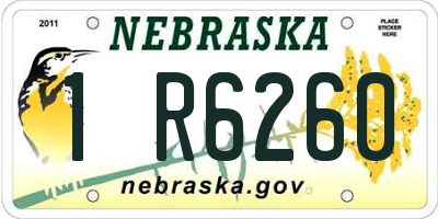 NE license plate 1R6260