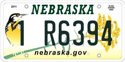 NE license plate 1R6394