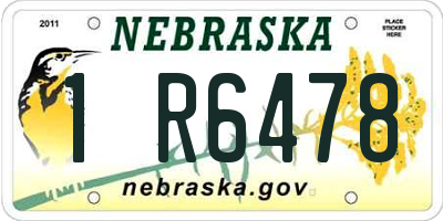 NE license plate 1R6478