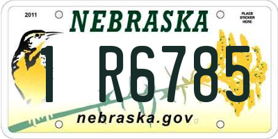 NE license plate 1R6785