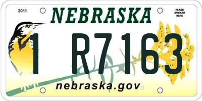 NE license plate 1R7163