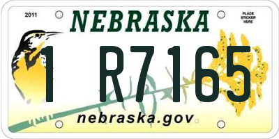 NE license plate 1R7165