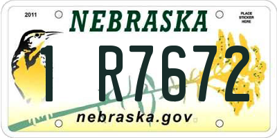 NE license plate 1R7672