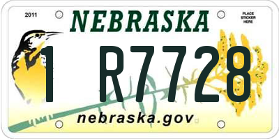 NE license plate 1R7728