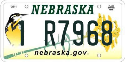 NE license plate 1R7968