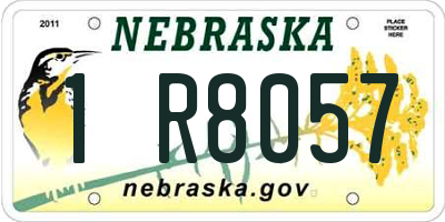NE license plate 1R8057