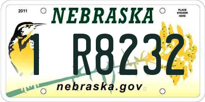 NE license plate 1R8232