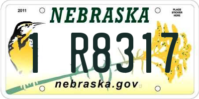 NE license plate 1R8317