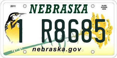 NE license plate 1R8685