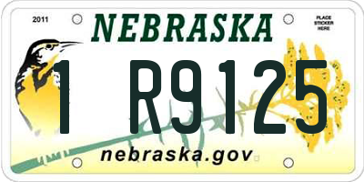 NE license plate 1R9125