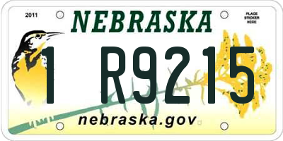 NE license plate 1R9215