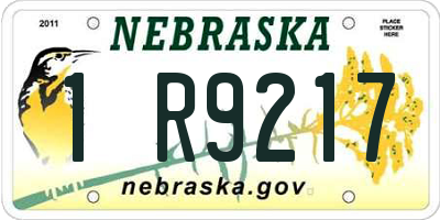 NE license plate 1R9217