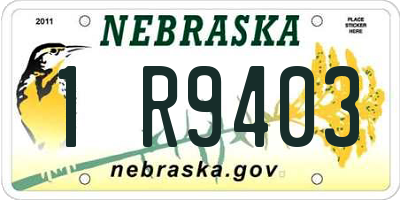 NE license plate 1R9403