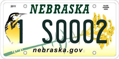 NE license plate 1S0002