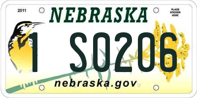 NE license plate 1S0206