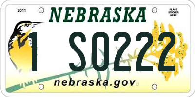 NE license plate 1S0222
