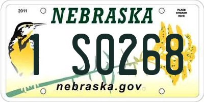 NE license plate 1S0268