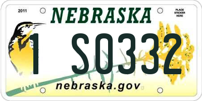 NE license plate 1S0332
