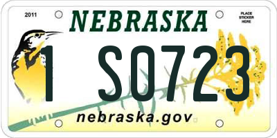 NE license plate 1S0723