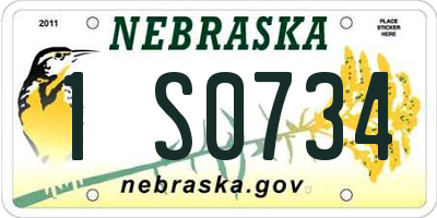 NE license plate 1S0734