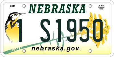NE license plate 1S1950