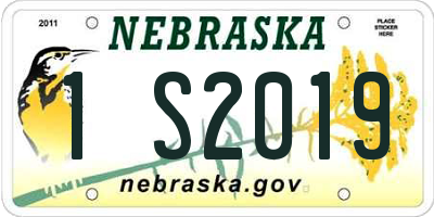 NE license plate 1S2019