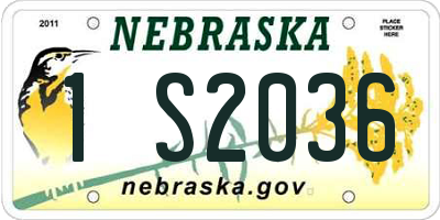 NE license plate 1S2036