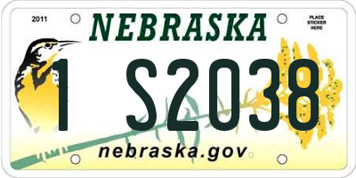 NE license plate 1S2038