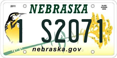 NE license plate 1S2071
