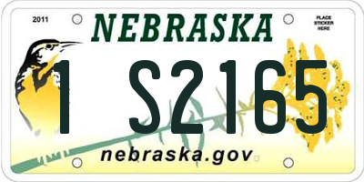 NE license plate 1S2165