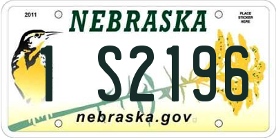 NE license plate 1S2196